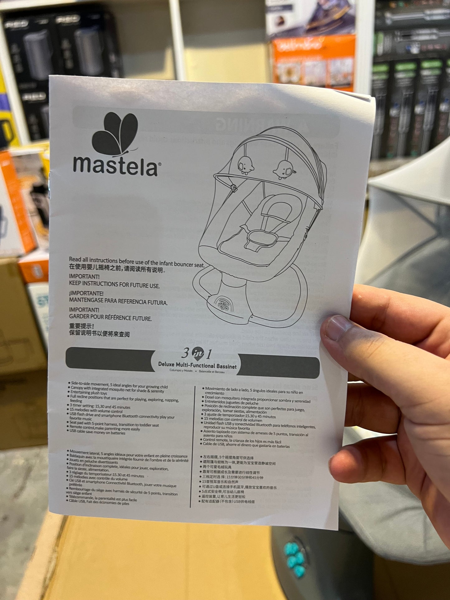 Uk Brand Mastela 3in1 Bassinet