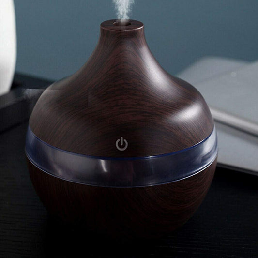 Electric Humidifier Essential Aroma Oil Diffuser Ultrasonic Wood Grain