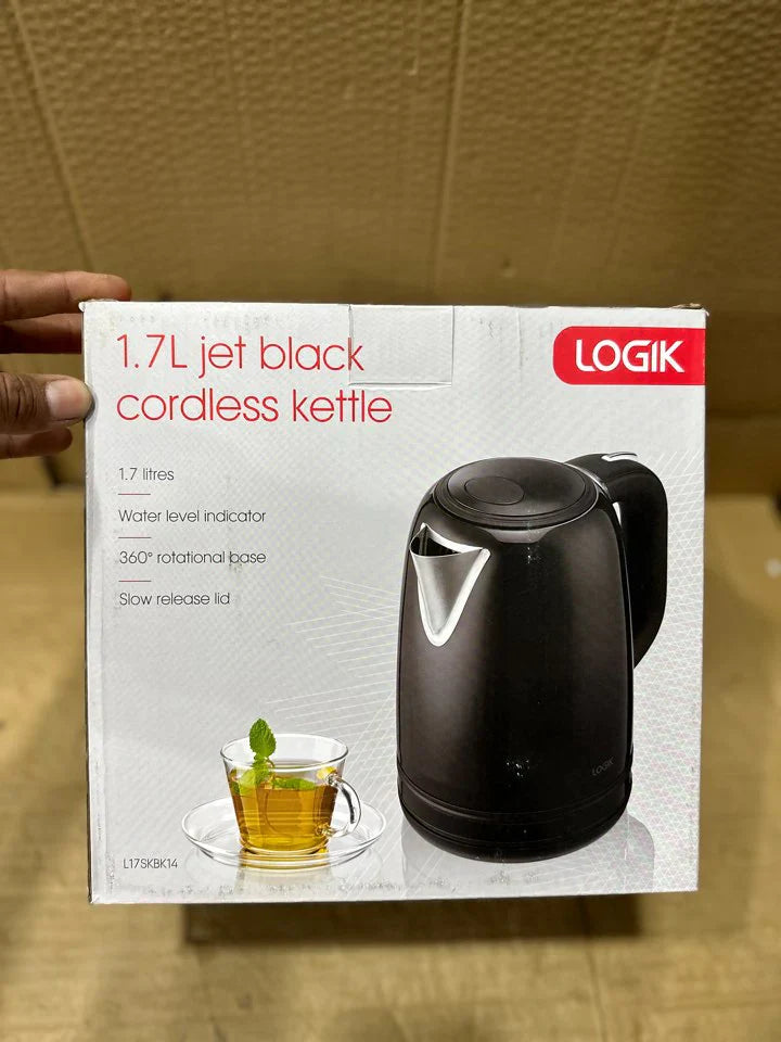 Uk lot imported Silver crest Logik 1.7L jet black cordless kettle