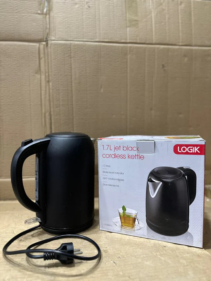 Uk lot imported Silver crest Logik 1.7L jet black cordless kettle